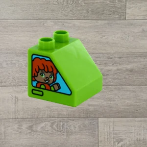 Lego duplo blok met afbeelding<br/>raam aan beide kanten<br/>limoen